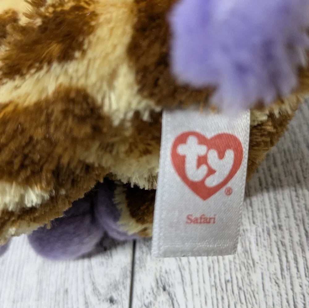 Ty Beanie Boos Giraffe Plush - Brown and Purple safari